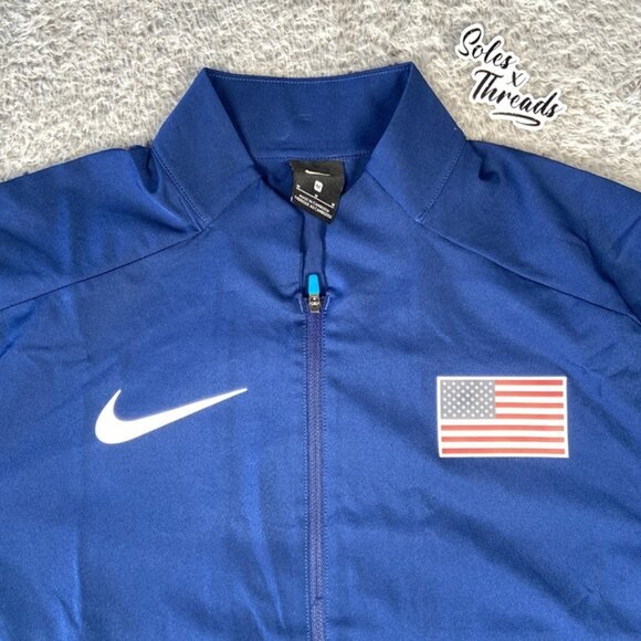 Nike Pro Elite Team USA Podium Track Jacket Size Medium Men Blue AO8701-492 - Picture 3 of 6